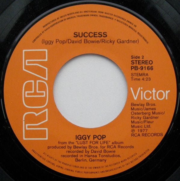 Iggy Pop : Lust For Life (7", Single, Pic)