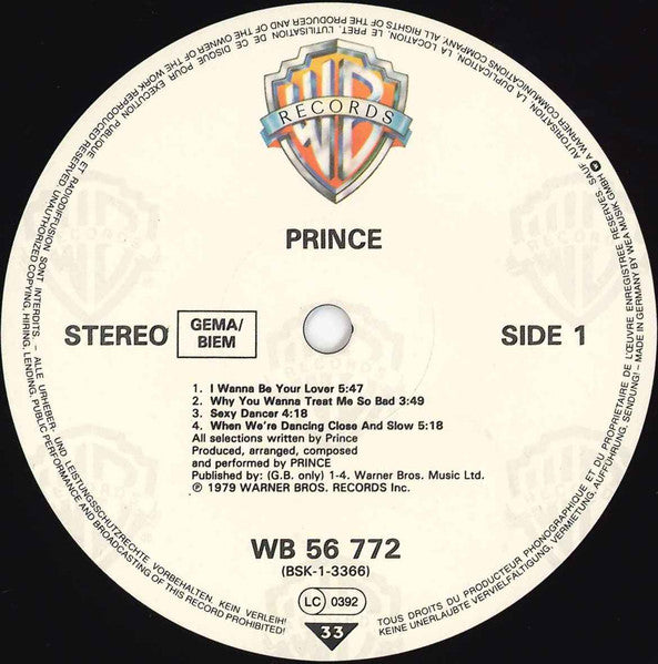 Prince : Prince (LP, Album, RE)
