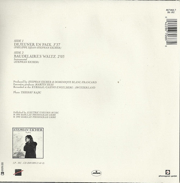 Stephan Eicher : Déjeuner En Paix (7", Single, Pap)