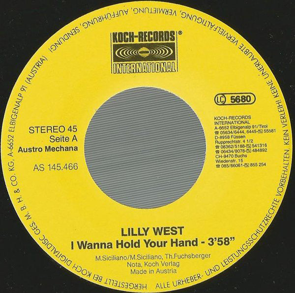 Lilly West : I Wanna Hold Your Hand (7", Single)