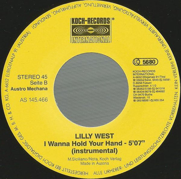 Lilly West : I Wanna Hold Your Hand (7", Single)