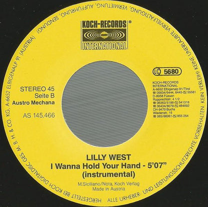 Lilly West : I Wanna Hold Your Hand (7", Single)