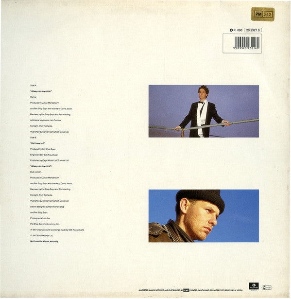 Pet Shop Boys : Always On My Mind (Remix) (12", Single)