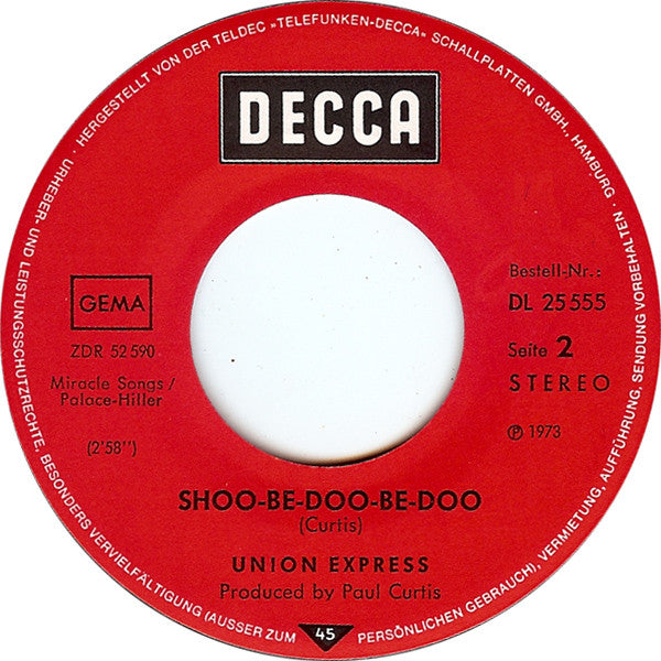 Union Express : Oh,Baby (Don't Make Me Wait) (7", Single)