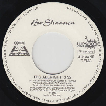 Bo Shannon : You  - It's Allright (7", Single)
