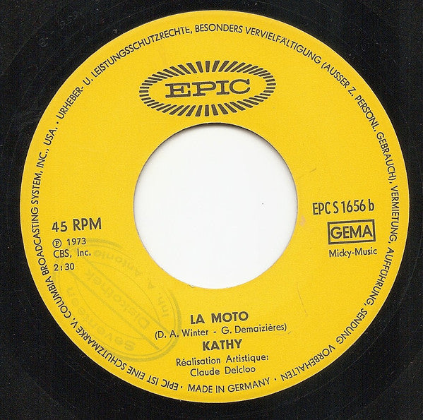 Kathy (2) : Je t'Aime / La Moto (7")