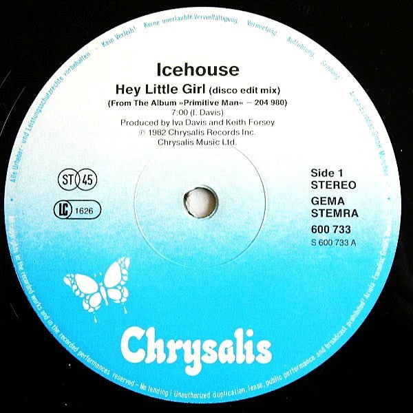 Icehouse : Hey' Little Girl (Special Club Mix) (12", Single)
