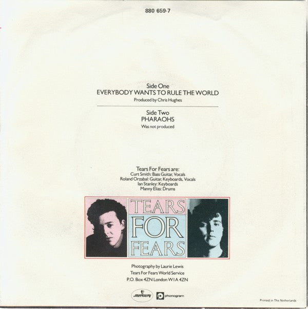 Tears For Fears : Everybody Wants To Rule The World (7", Single)