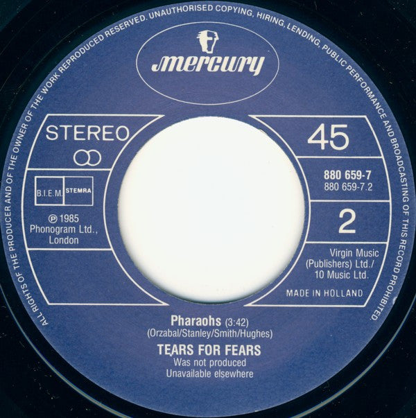 Tears For Fears : Everybody Wants To Rule The World (7", Single)