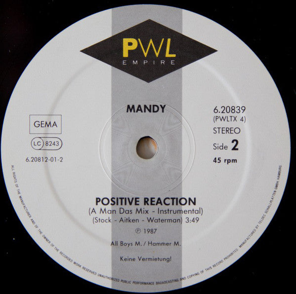 Mandy* : Positive Reaction (12", Maxi)