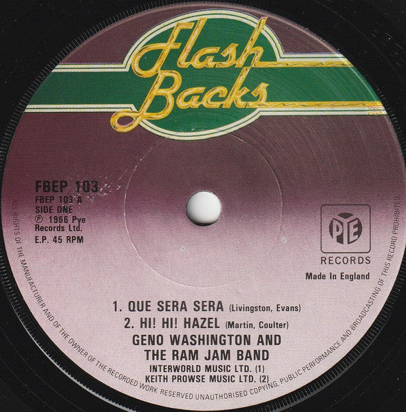Geno Washington And The Ram Jam Band* : Que Sera Sera  (7", EP)