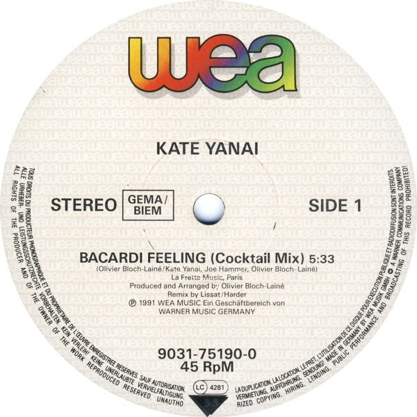Kate Yanai : Bacardi Feeling (12")