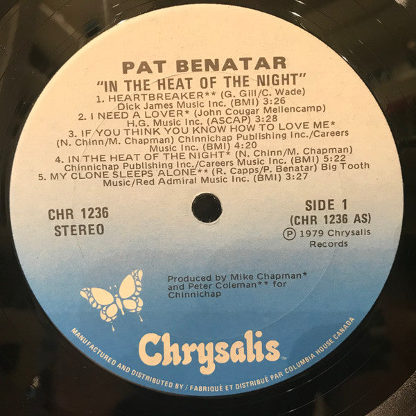 Pat Benatar : In The Heat Of The Night (LP, Album, Club)