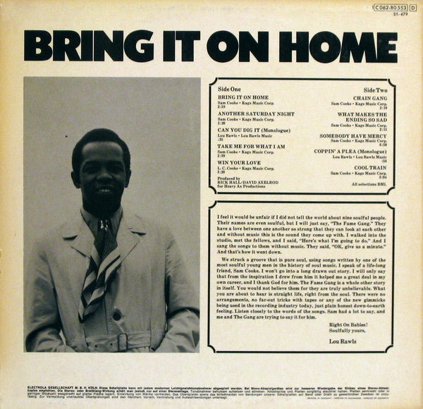 Lou Rawls : Bring It On Home (LP, Album)