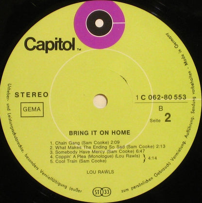 Lou Rawls : Bring It On Home (LP, Album)