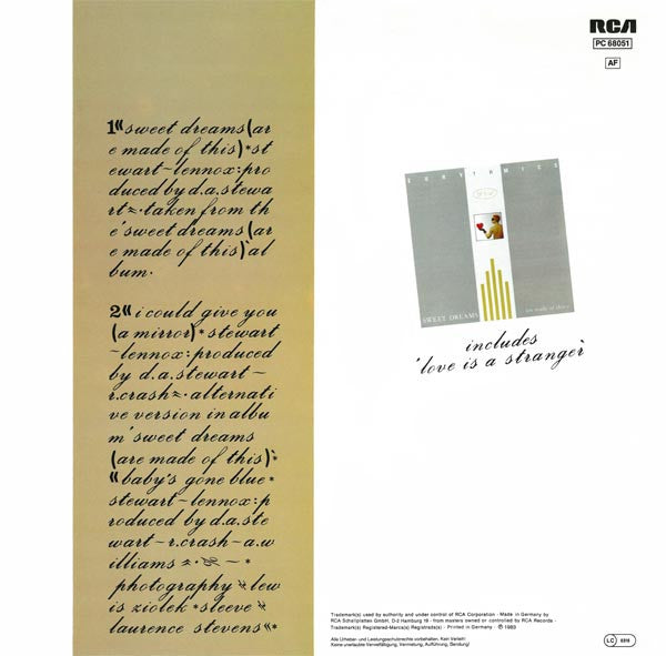 Eurythmics : Sweet Dreams (Are Made Of This) (12", Maxi)