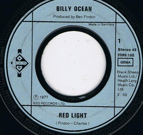 Billy Ocean : Red Light (7", Single)