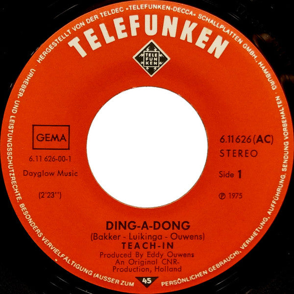 Teach-In : Ding-A-Dong (7", Single, RP)