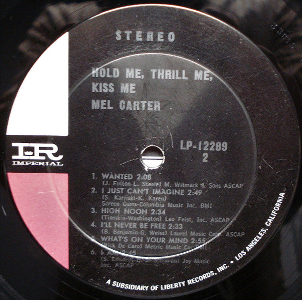 Mel Carter : Hold Me, Thrill Me, Kiss Me (LP, Album)