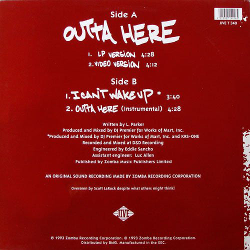 KRS-One : Outta Here (12")