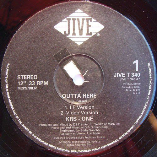 KRS-One : Outta Here (12")