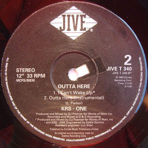 KRS-One : Outta Here (12")