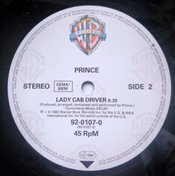 Prince : Little Red Corvette (Dance Mix) (12", Maxi, Ltd, RE)