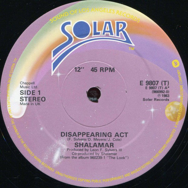 Shalamar : Disappearing Act (12")