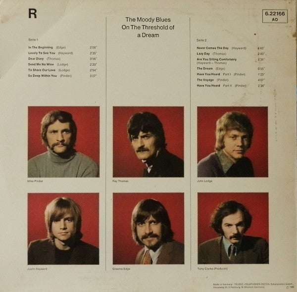 The Moody Blues : On The Threshold Of A Dream (LP, Album, RE)