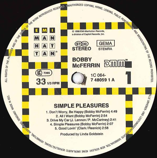 Bobby McFerrin : Simple Pleasures (LP, Album)