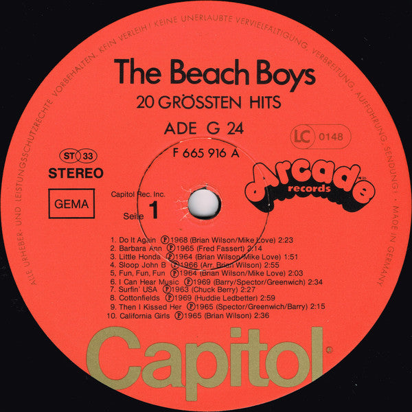 The Beach Boys : 20 Grössten Hits (LP, Comp, Gat)