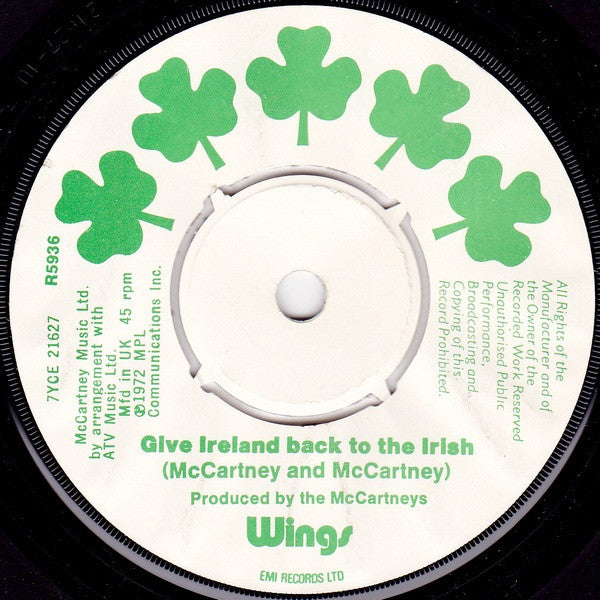 Wings (2) : Give Ireland Back To The Irish (7", Single, RP)
