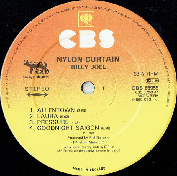 Billy Joel : The Nylon Curtain (LP, Album)