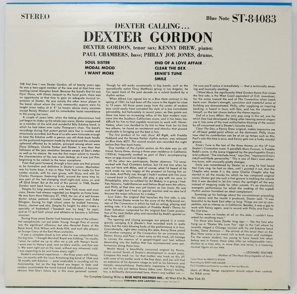 Dexter Gordon : Dexter Calling . . . (LP, Album, Ltd, RE)