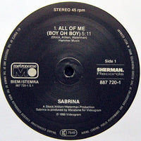 Sabrina : All Of Me (Boy Oh Boy) (12", Maxi)