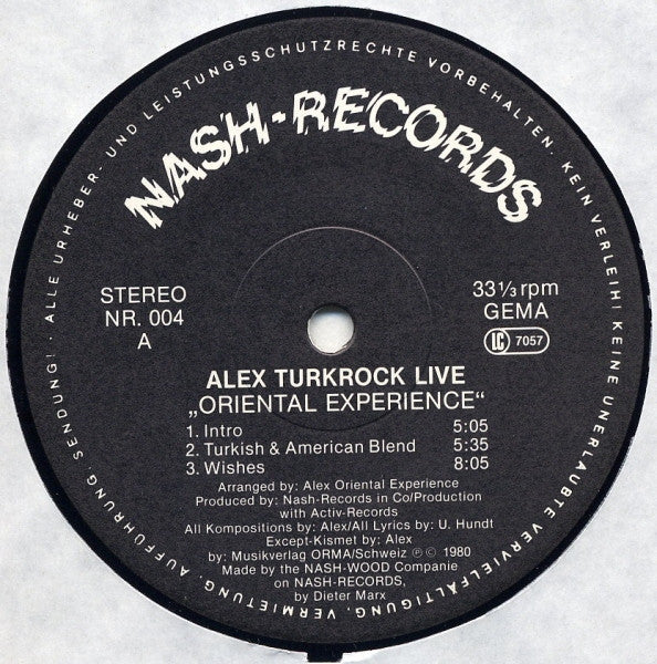Alex Oriental Experience : Live! (LP, Album)