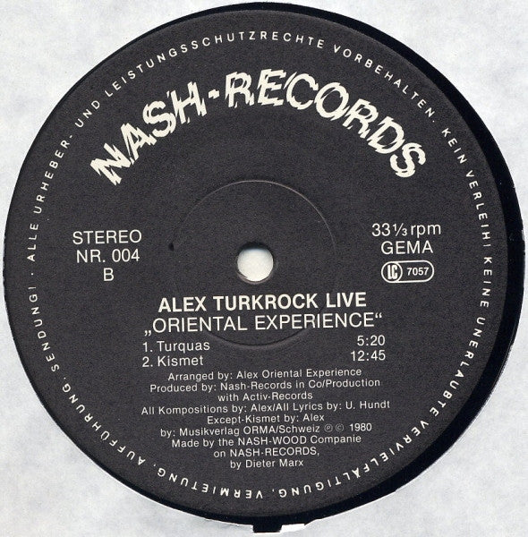 Alex Oriental Experience : Live! (LP, Album)