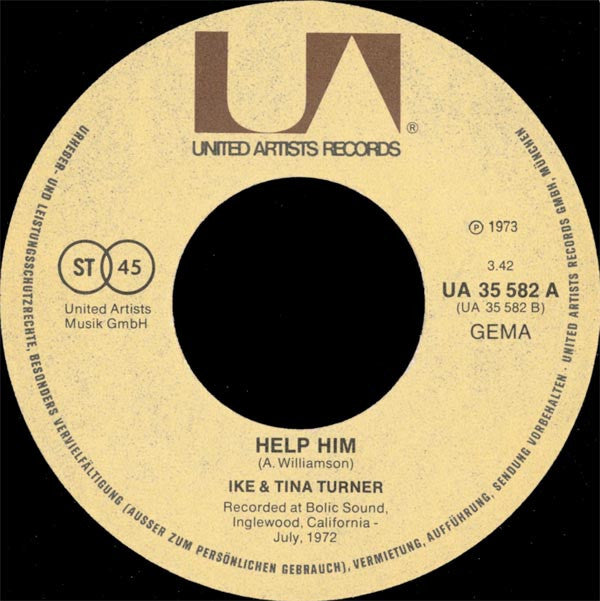 Ike & Tina Turner : Nutbush City Limits / Help Him (7", Single)