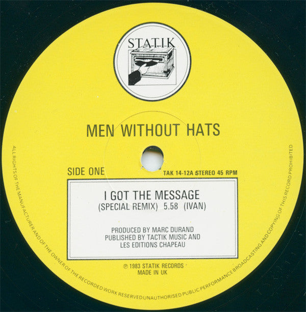 Men Without Hats : I Got The Message (12", Single)
