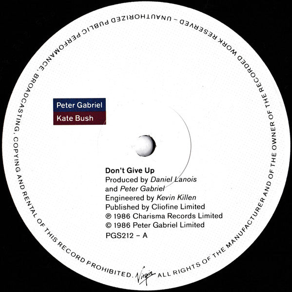 Peter Gabriel, Kate Bush : Don't Give Up (12", Single)
