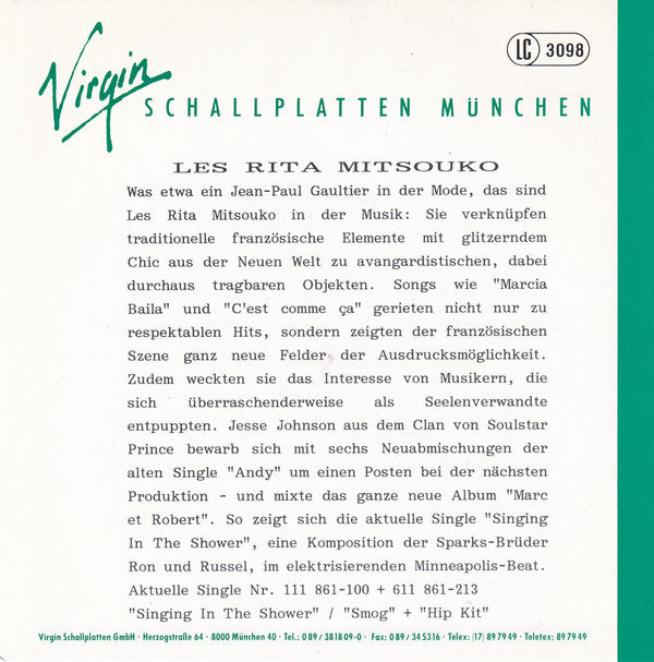Les Rita Mitsouko & The Sparks* : Singing In The Shower (7", Single)