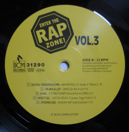 Various : Enter The Rap Zone! Vol. 3 (LP, Comp)