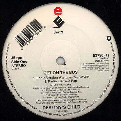 Destiny's Child Featuring Timbaland : Get On The Bus (12")