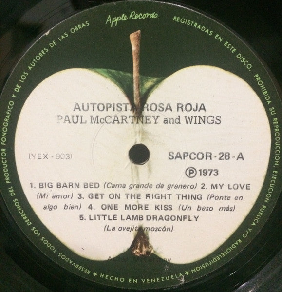 Wings (2) : Red Rose Speedway (Autopista Rosa Roja) (LP, Album)