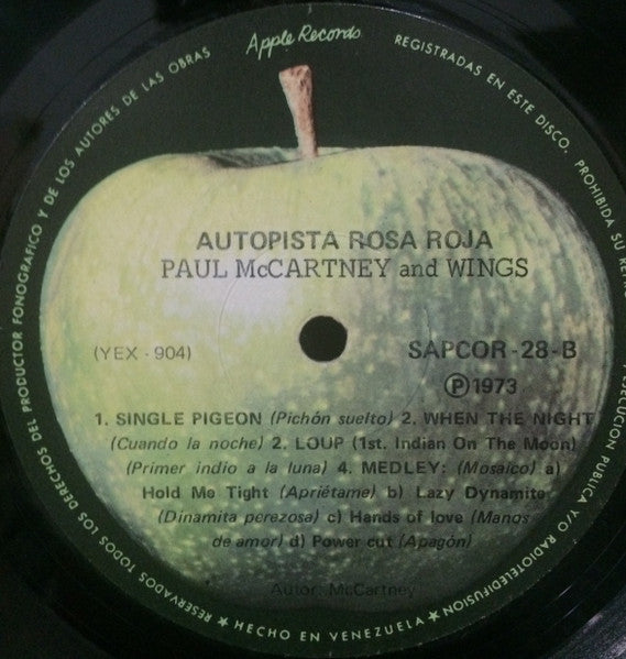 Wings (2) : Red Rose Speedway (Autopista Rosa Roja) (LP, Album)