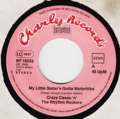 Crazy Cavan 'n' The Rhythm Rockers* : My Little Sister's Gotta Motorbike (7", Single)