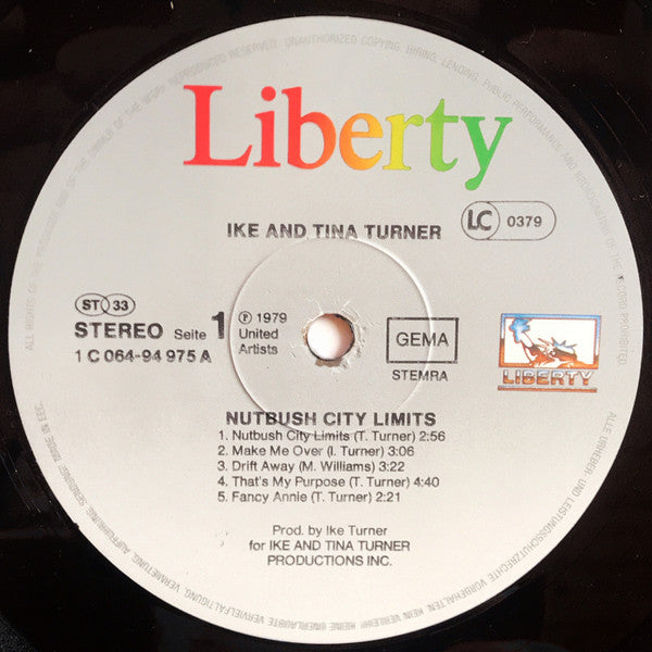 Ike & Tina Turner : Nutbush City Limits (LP, Album, RE)