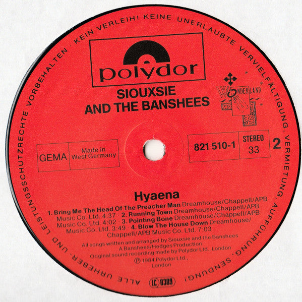 Siouxsie And The Banshees* : Hyaena (LP, Album)