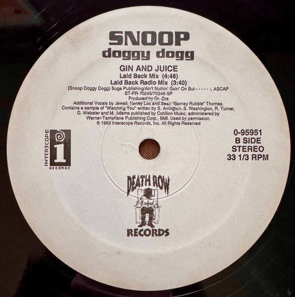 Snoop Doggy Dogg* : Gin And Juice (12")