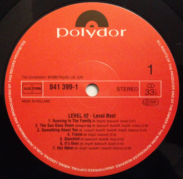 Level 42 : Level Best (A Collection Of Their Greatest Hits) (LP, Comp)